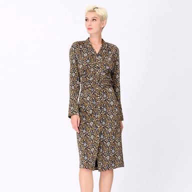 Art-Deco print shirt-dress