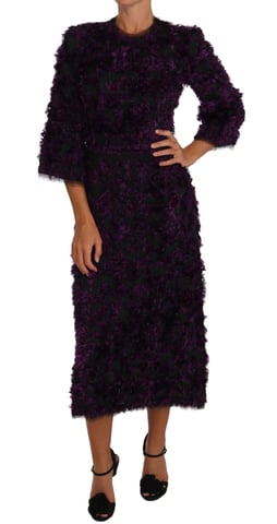 Dolce & Gabbana Lila Fransen Midi Klänning