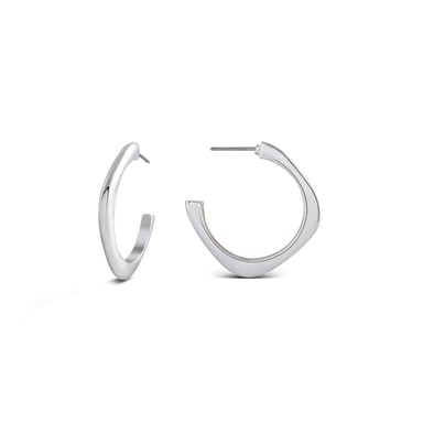 Luxenter evly rhodium-plated hoop earrings