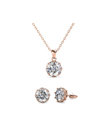 Lily Set - Rose Gold and Crystal