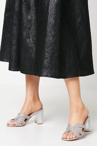 Tibago Diamante Rope Detail Heeled Mule Sandals