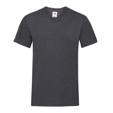 Fruit of the Loom Mens Valueweight Heather V Neck T-Shirt (Dark Grey)