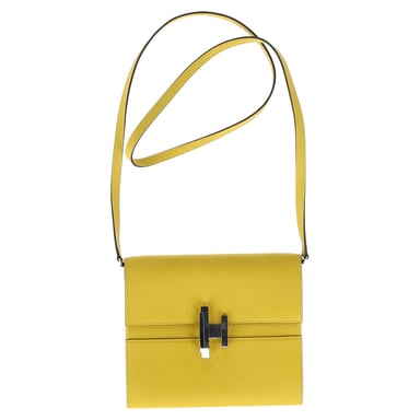 Hermès Cinhetic To Go Axelmapp i Gult Läder