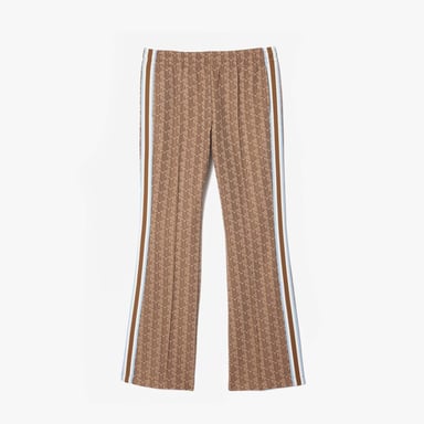 Women's Lacoste Flared Monogram Sweatpants in Beige