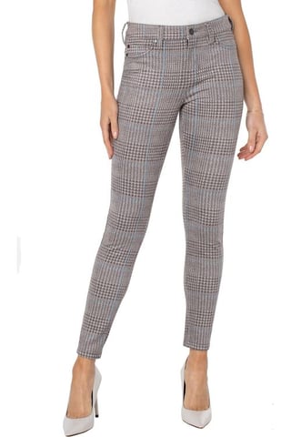Madonna Skinny Grey / Blue Plaid Jeans
