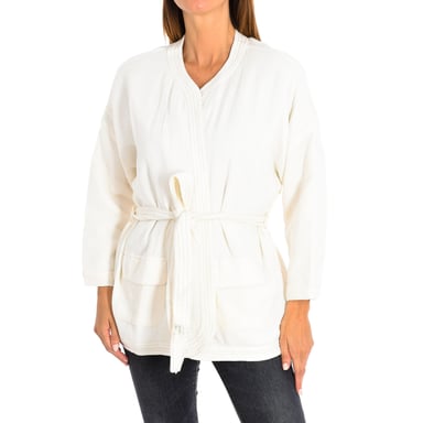 Lång kofta och knutet bälte 8998 kvinna