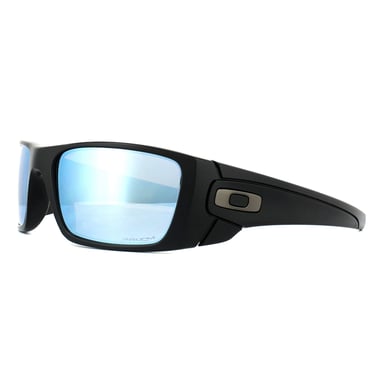 Oakley Wrap Mens Matt Black Prizm Deep Water Polarized Sunglasses