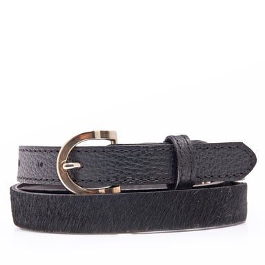 Womens Black Leather Belt 