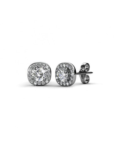 Cushy Earrings - Silver and Crystal