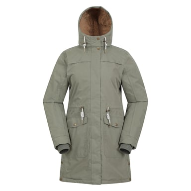 Mountain Warehouse Womens/Ladies Acorn Waterproof Borg Lined Padded Parka (Khaki Green)