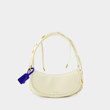 Edge Weaving Schoudertas - Off White - Leer - Beige