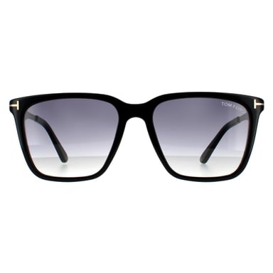 Tom Ford zonnebril Garrett FT0862 01B Shiny Black Blue Gray Gradiënt
