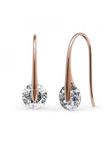 Classy Earrings - Rose Gold and Crystal