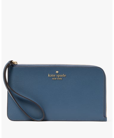 Lucy Refined Grain Leather Medium L-Zip Wristlet