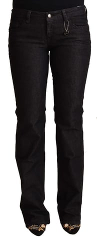 Costume National Women's Black Cotton Low Waist Skinny Jeans