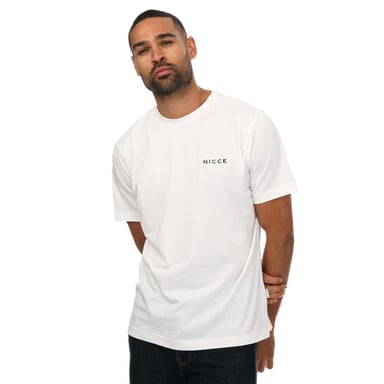 NICE T-shirt met logo op de borst voor heren, wit