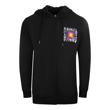 Cavalli Class Aysmmetric Box Design Svart Zip-Up Hoodie