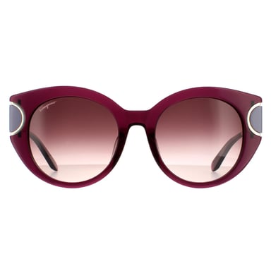 Salvatore Ferragamo Cat Eye Womens Violet Brown Wine Gradient Sunglasses