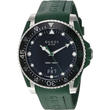 Gucci YA136310 Dive zwarte wijzerplaat herenhorloge