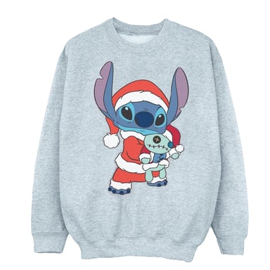 Disney Girls Lilo And Stitch Stitch Christmas Sweatshirt (Sports Grey)