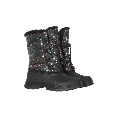 Mountain Warehouse Childrens/Kids Whistler Adaptive Stars Snow Boots (Jet Black)