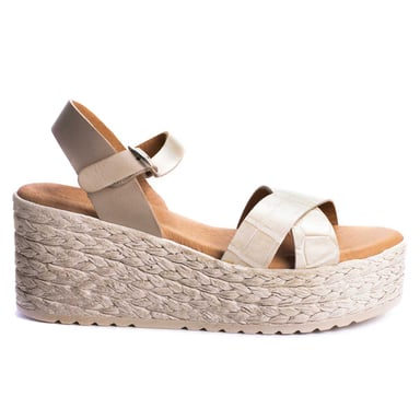Platform sandal Purapiel in Camel