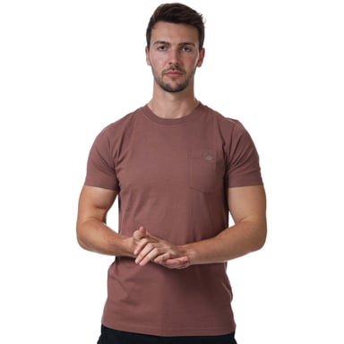 Men's Pretty Green Vega Pocket T-Shirt in Burgundy