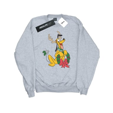 Disney Mens Pluto Christmas Reindeer Sweatshirt (Sports Grey)