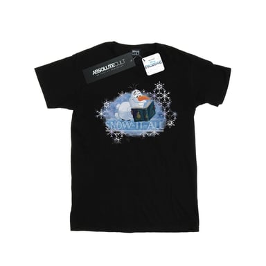Disney Mens Frozen 2 Olaf Snow It All T-Shirt (Black)