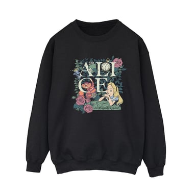Disney Womens/Ladies Alice In Wonderland Leafy Garden Sweatshirt (Black)