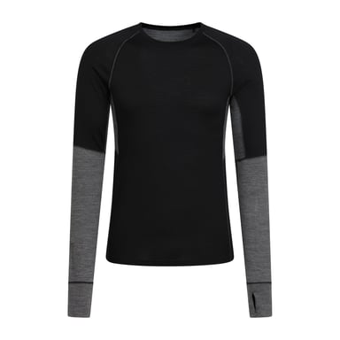 Mountain Warehouse Mens Ultra Merino Wool Round Neck Base Layer Top (Black)