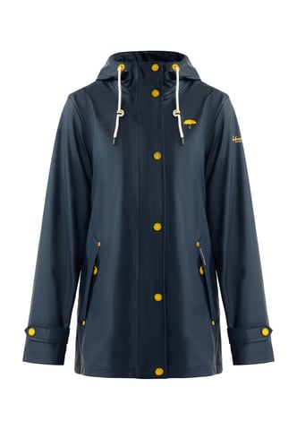 Schmuddelwedda rain jacket women navy grey melange