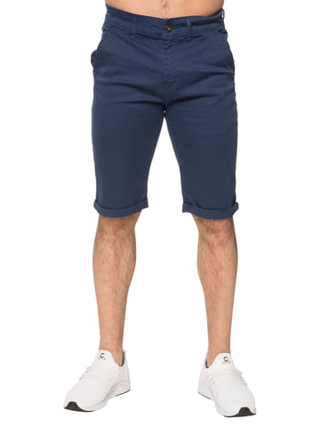 Enzo | Mens Slim Fit Stretch Chino Shorts - Blue