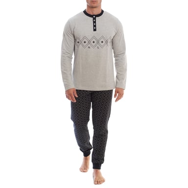 KLP3 Långärmad vinterpyjamas i fleece för män