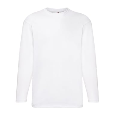 Fruit of the Loom Unisex Adult Valueweight Long-Sleeved T-Shirt (White)