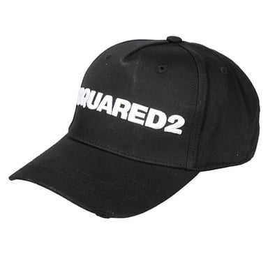 DSQUARED2 Vit broderad logotyp, svart keps