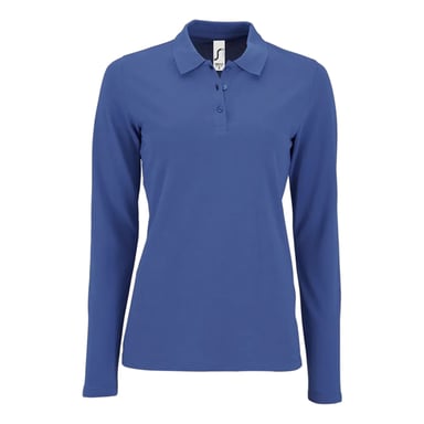 SOLS Womens/Ladies Perfect Pique Long-Sleeved Polo Shirt (Royal Blue)