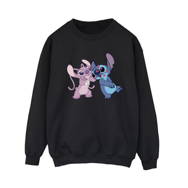 Disney Womens/Ladies Lilo & Stitch Kisses Sweatshirt (Black)