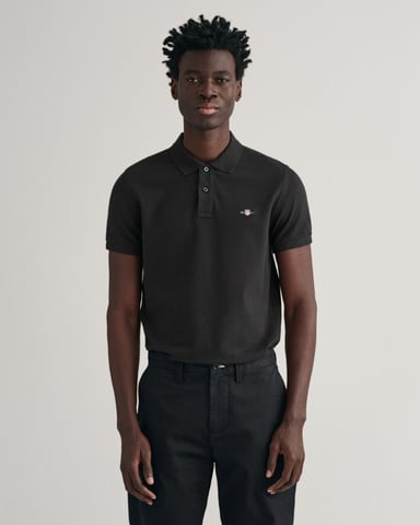 GANT Mens Slim Fit Short Sleeve Shield Logo Pique Polo