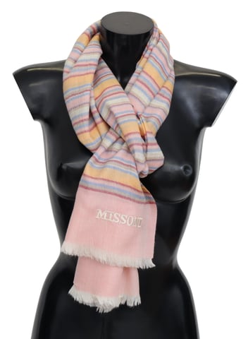 Missoni Men's Multicolor Cashmere Unisex Neck Wrap Scarf
