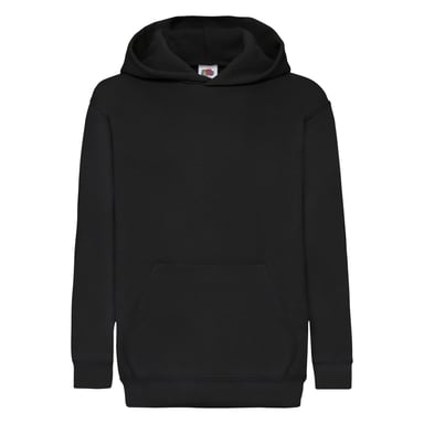 Fruit of the Loom Childrens/Kids Classic Hooded Sweatshirt (Black)