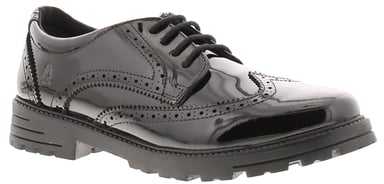 Hush Puppies Girls Shoes School Maxine Leather Lace Up black