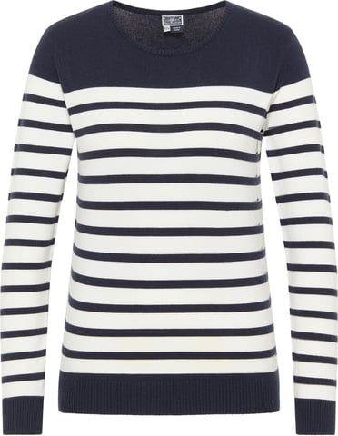 Dreimaster Knitted pullover women marine wool white