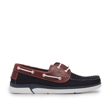 Men's Leather Boat Shoes in Navy