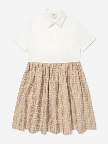 Fendi Meisjes FF Jacquard Jurk in Beige