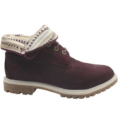 Timberland Authentieke Roll Top Dames Leer Bourgondië Lace Up Laarzen 8767R B47D