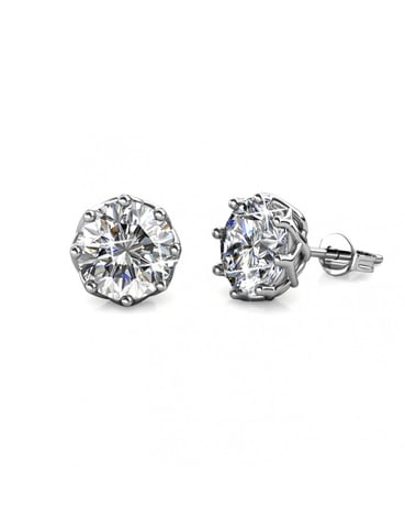 Lily Earrings - Silver and Crystal