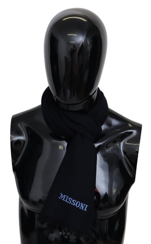 Missoni Men's Black 100% Wool Knit Unisex Neck Wrap Shawl Scarf