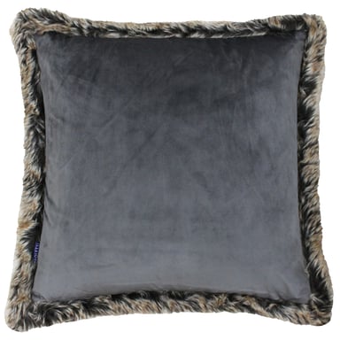Paoletti Kiruna Velvet Faux Fur Trimmed Feather Filled Cushion