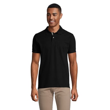 SOLS Mens Portland Polo Shirt (Black/Grey)